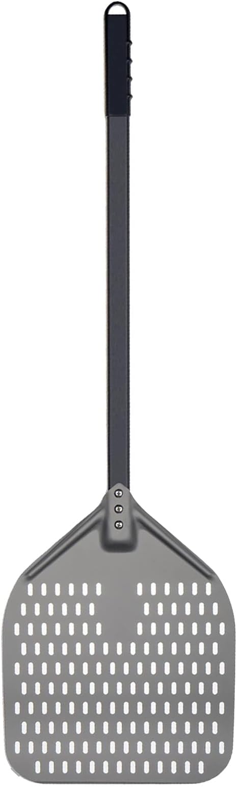 Pizza Peels Set: 12x15 Perforated Peel, 9 Inch Turning Peel, Brush
