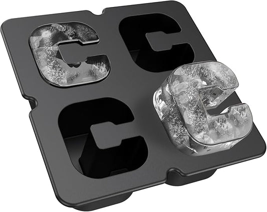 Customized Letter C Ice Cube Mold -Letter Silicone Ice Mold for Custom Ice Cube Mold and Baking Chocolate and Crafting Letter Molds, Ice Cube Molds for Cocktails & Whiskey with Custom Letters
