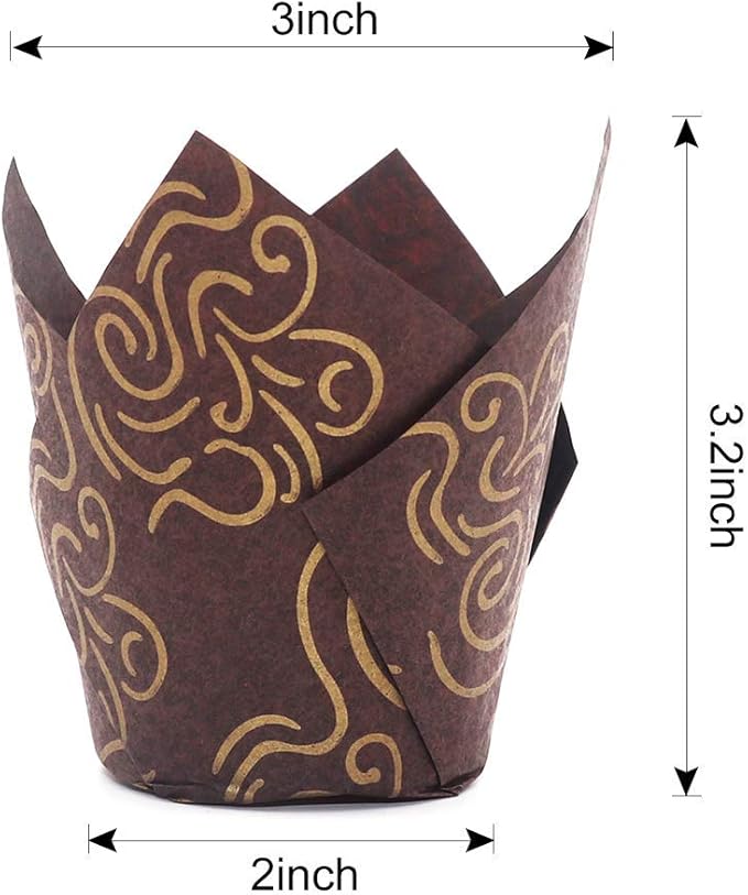 Baking Cups - 150 Count Tulip Paper Cupcake Liners, Grease-Proof