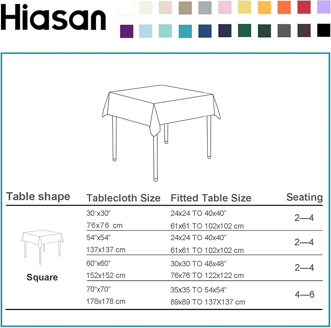 Tablecloths, 2-Pack Square 54 x 54 Inch in Red Polyester