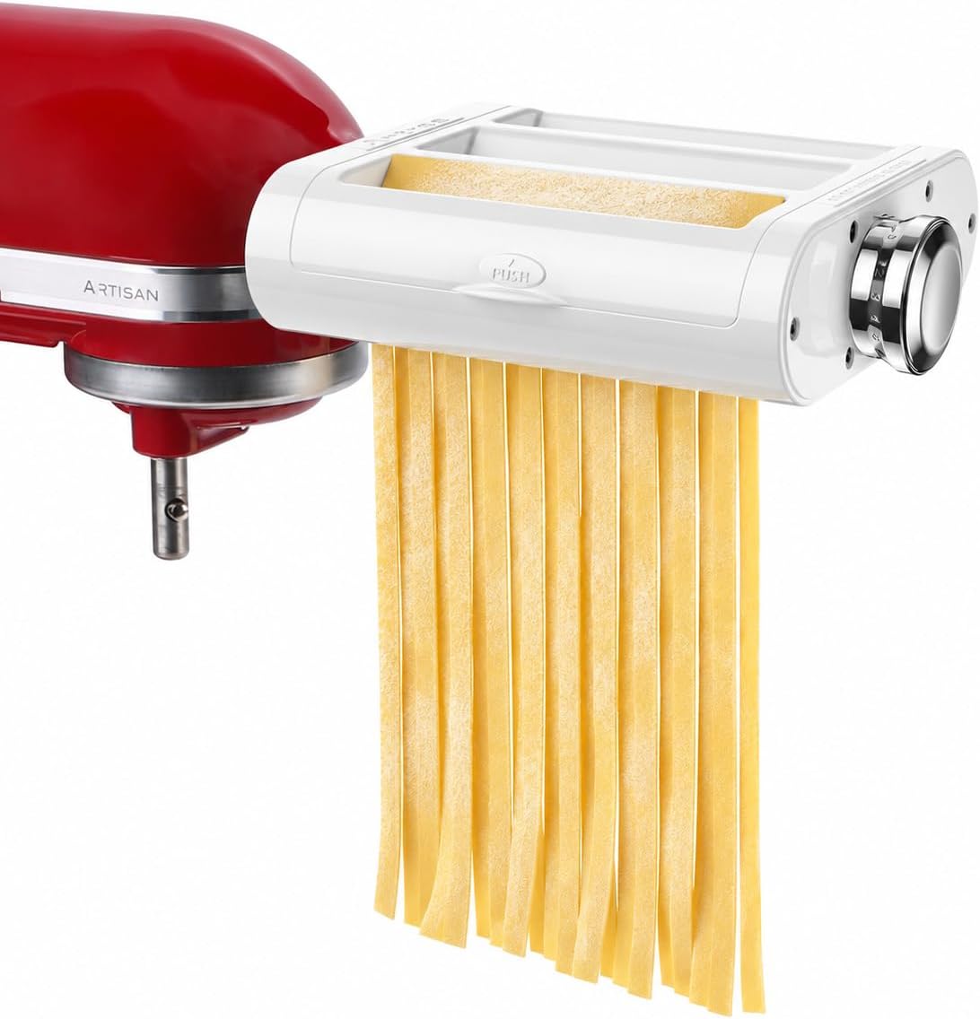 3-1 Pasta Roller & Cutter Attachment Set for KitchenAid Stand Mixers