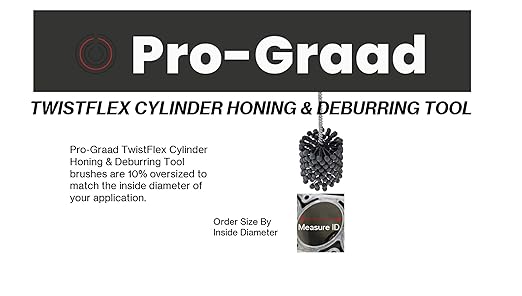 TwistFlex 1-1/4" 120SC Cylinder Hone | 1.25" (31.8mm) Flexible Cylinder Honing & Deburring Tool | Bore Brush for Hole Diameters 1.12” – 1.25” | Silicon Carbide 120 Grit | 8" Length