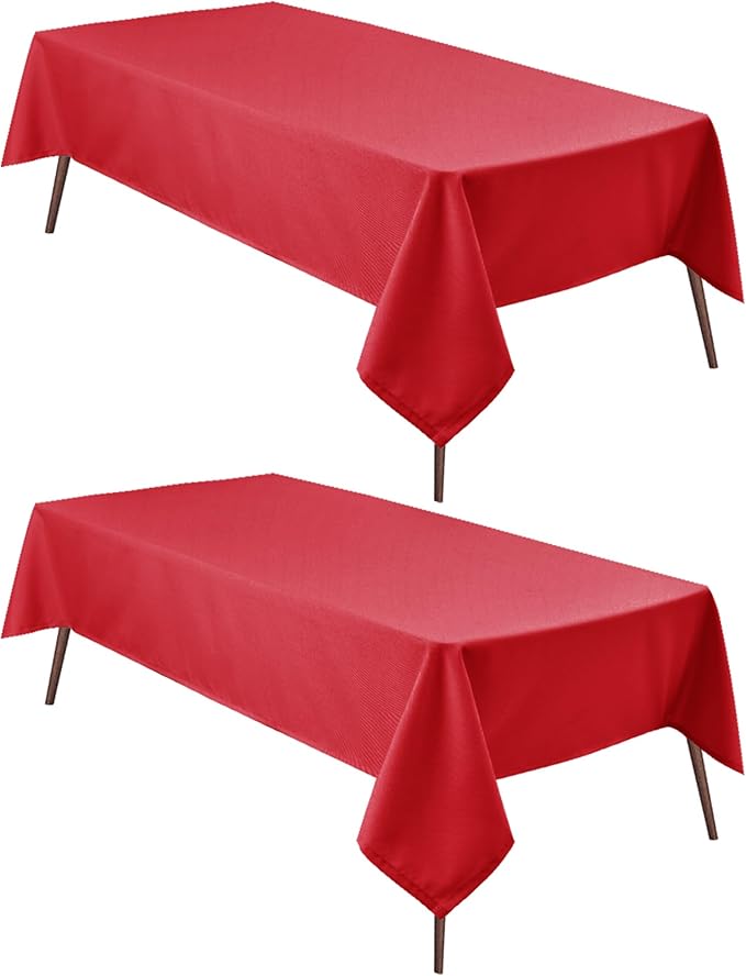 Tablecloths, 30 x 30 Inch Square Red Polyester, Pack of 2