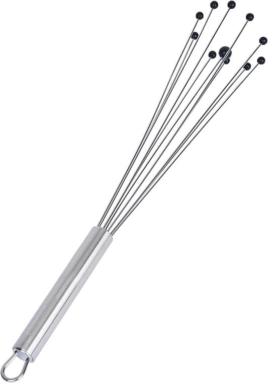 Restaurantware-German Standard 12.6 Inch Ball Whisk, 24 Kitchen Whisks With Silicone Balls - Ergonomic Handle, Dishwashable, Stainless Steel Manual Egg Beater, Durable, For Whisking, Stirring, Mixing