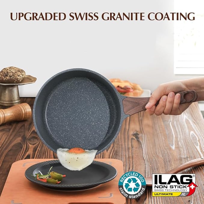 Nonstick Saucepan with Lid, 1.5 Quarts Small Pot