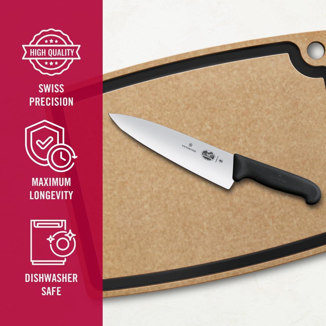 Fibrox Pro 8 Inch Chef’s Knife, Dishwasher Safe, Black – another angle