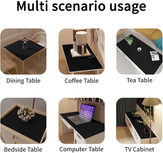 Leather Dresser Cover,1.8mm Thick,14x80 Inch,Dresser Protector Top,Dresser Top Protector,Dresser Cover Top,Dresser Top Cover,Desk Mat.(Black+Black,14x80)