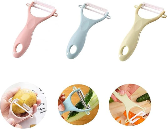 Potato Peelers 3 Pack, Fruit Peelers Potato Peeler, Cucumber, Apple Peelers for kitchen Original Vegetable Peeler-Set of 3 (Ceramic Blade)…