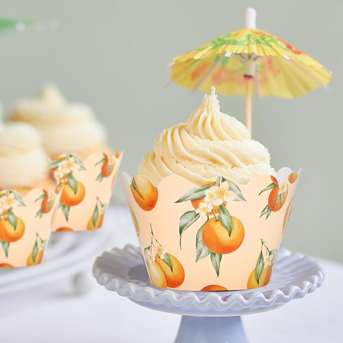 Baking Cups 36 Count Orange Watercolor Paper Cupcake Wrappers