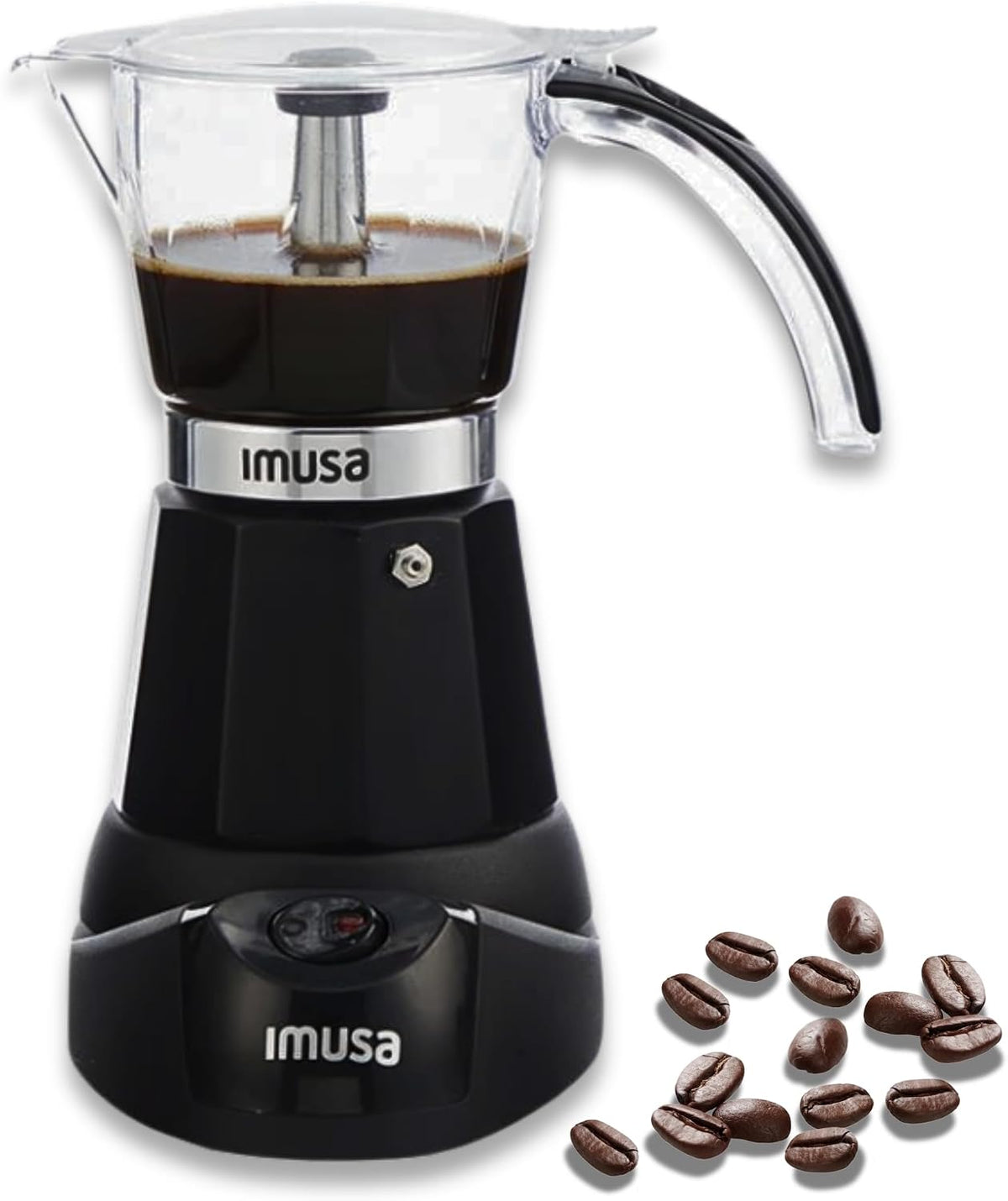 6 or 3 Cup Electric Espresso Maker with Cool-touch Handle, Black