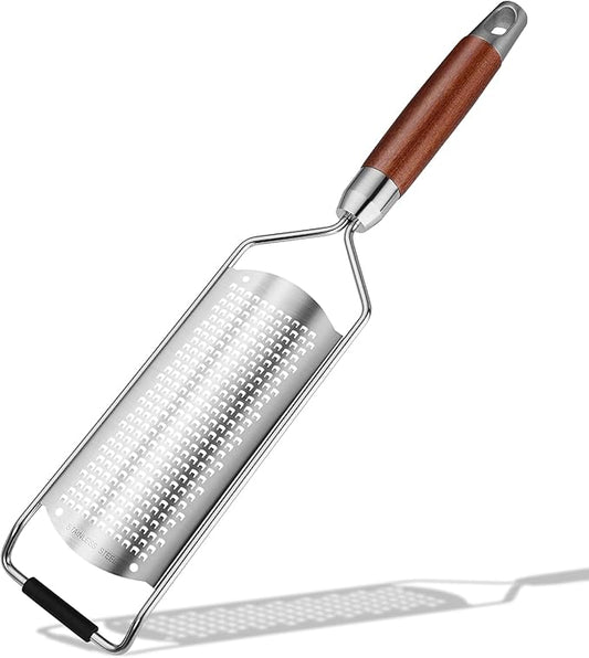 KULUNER Professional-Grade Lemon Zester with Fine Blades, Lightweight Cheese/Vegetable Grater, Solid Wood Handle Design - Rust-Resistant, Durable, Essential Kitchen Tool （A2）