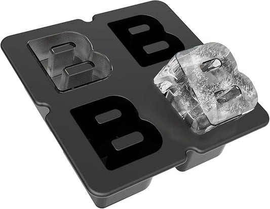 Customized Letter B Ice Cube Mold -Letter Silicone Ice Mold for Custom Ice Cube Mold and Baking Chocolate, Ice Cube Molds for Cocktails & Whiskey for Thanksgiving and Halloween