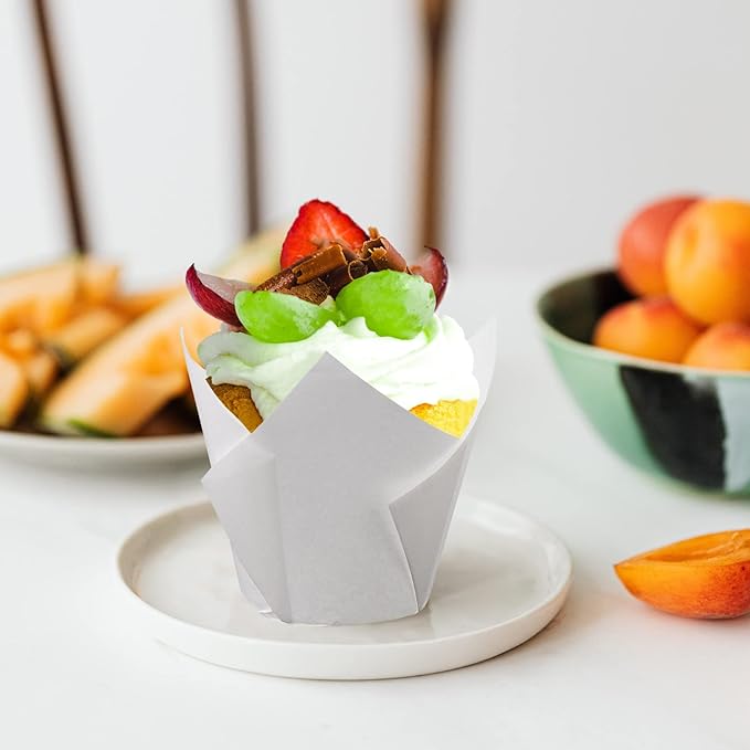 Baking Cups, 200 Count Brown Tulip Paper Liners for Cupcakes and Muffins