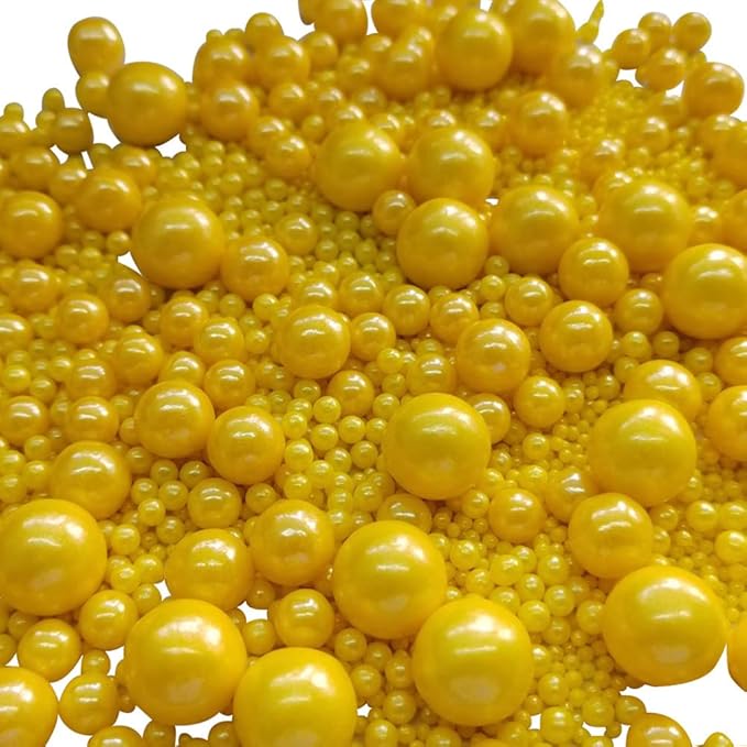 Sprinkles: Yellow Edible Sugar Pearls, 4.23 oz for Cakes and Cookies