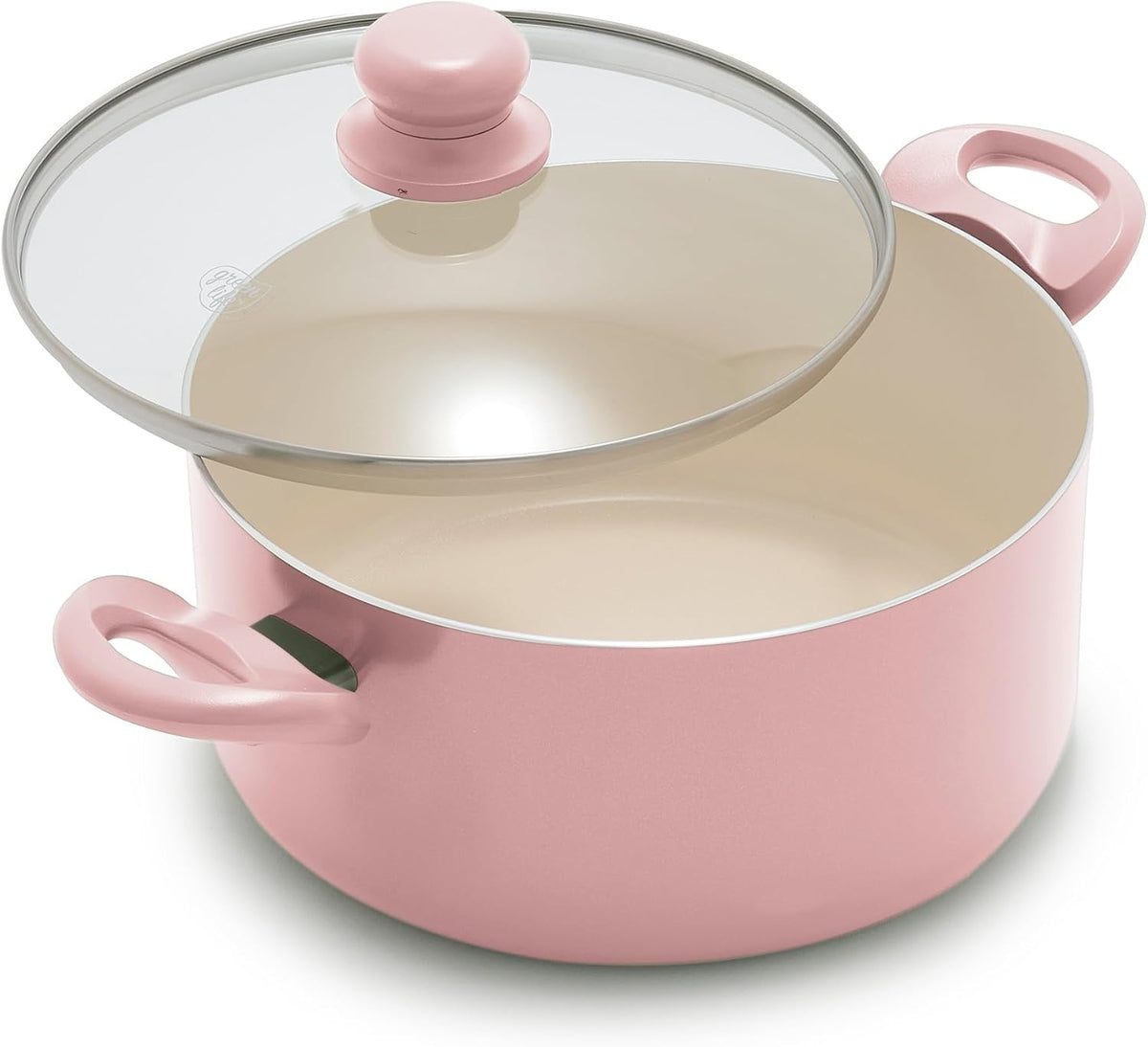 5QT Ceramic Nonstick Stockpot with Lid, Blush Pink