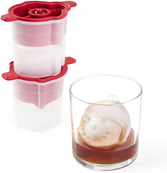 Tovolo Knitted Hat Snowman Ice Mold Set of 2 Holiday Sphere Ice Makers for Cocktails, Christmas Ice Ball Mold for a Festive Holiday Gift, BPA Free Silicone Dishwasher Safe Ice Molds