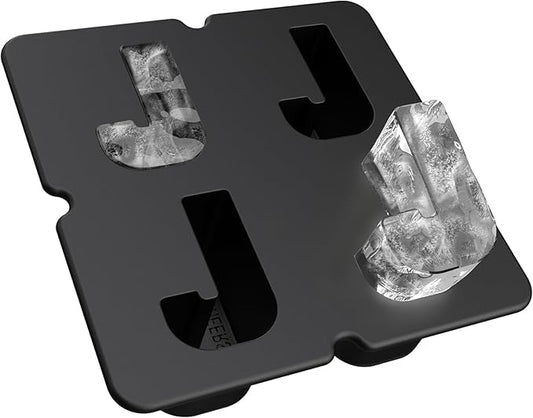 Customized Letter J Ice Cube Mold -Letter Silicone Ice Mold for Custom Ice Cube Mold and Baking Chocolate and Crafting Letter Molds, Ice Cube Molds for Cocktails & Whiskey with Custom Letters