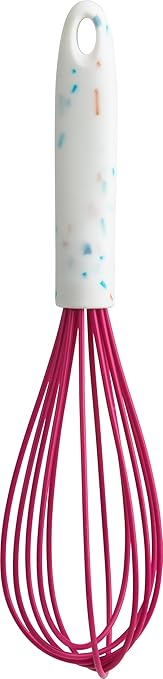 Trudeau White Confetti Silicone Whisk, 10"