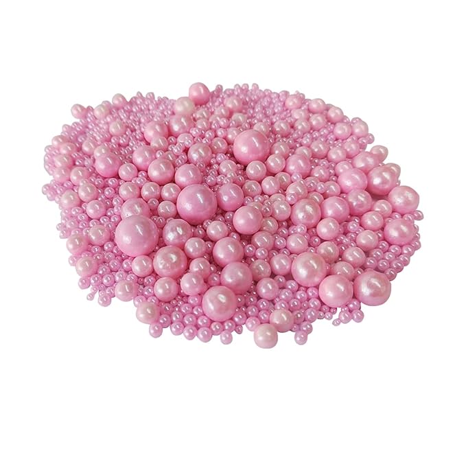 Sprinkles: Edible Pink Sugar Pearls, Cake Topper, 4.23 oz
