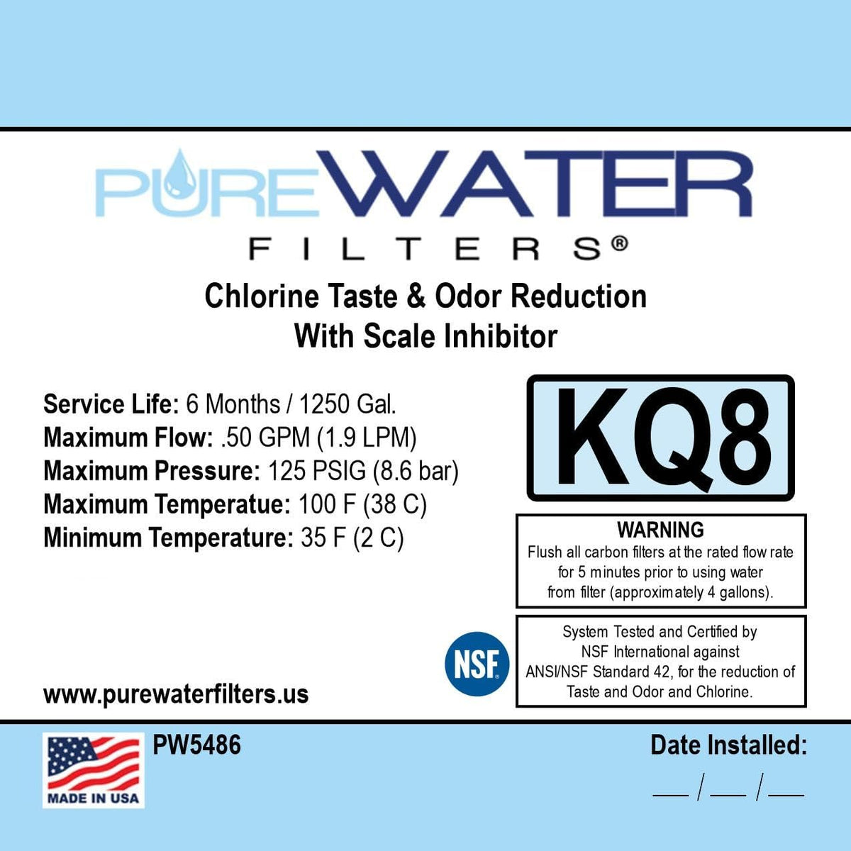 KQ8 PW5486 Water Filter Cartridge for Keurig Commercial – close-up