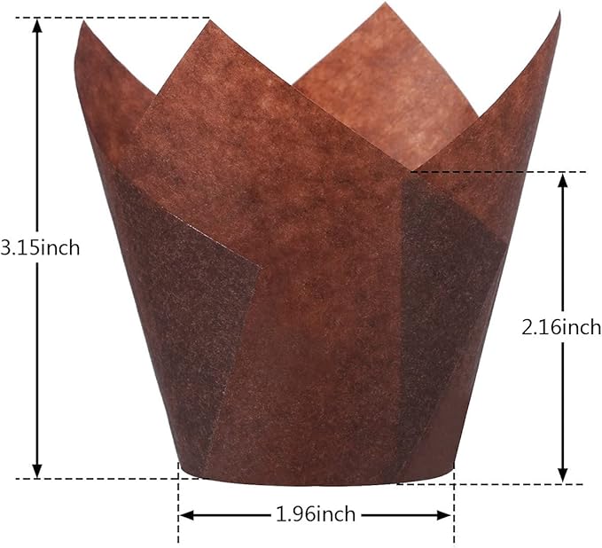 Baking Cups, 200 Count Brown Tulip Greaseproof Paper Liners