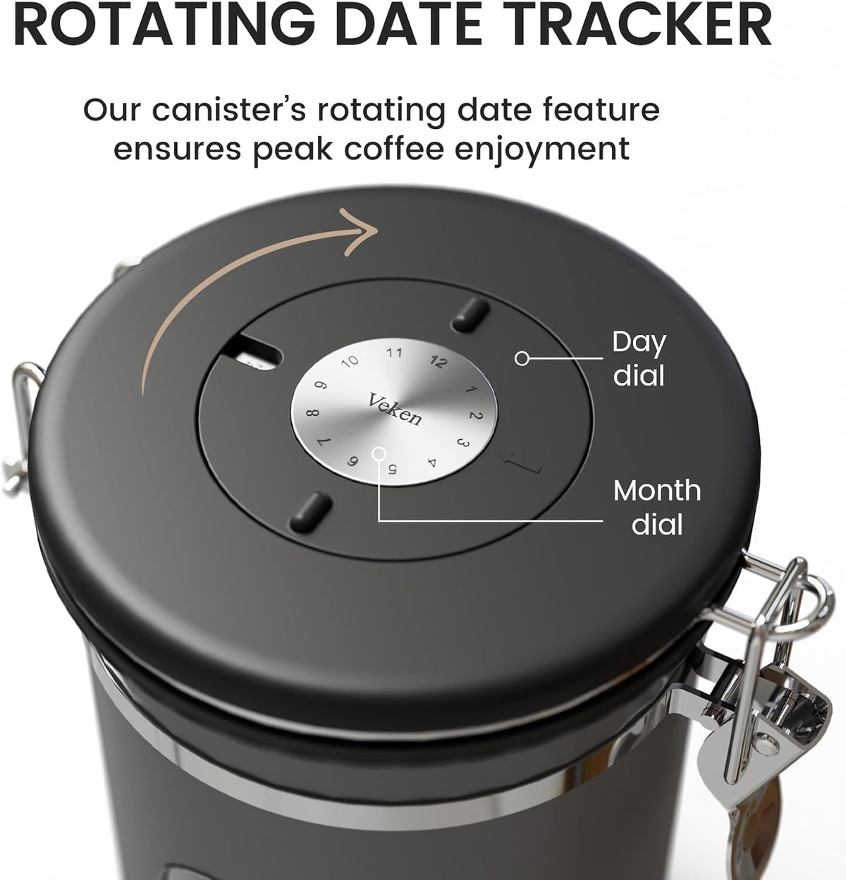 Coffee Canister with Window, 39OZ Large Airtight Stainless Steel Jars – features