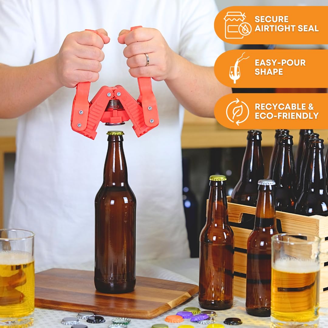 Amber Beer Bottles 12oz (Pack of 24) | Longneck Glass Beer Bottles with Pry-off – alternate view