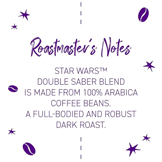 Joffrey's Coffee - STAR WARS™ Double Saber Blend, STAR WARS Licensed Coffee Collection, Artisan Dark Roast, Robust & Smooth Taste, Brew or French Press (Ground, 11oz)