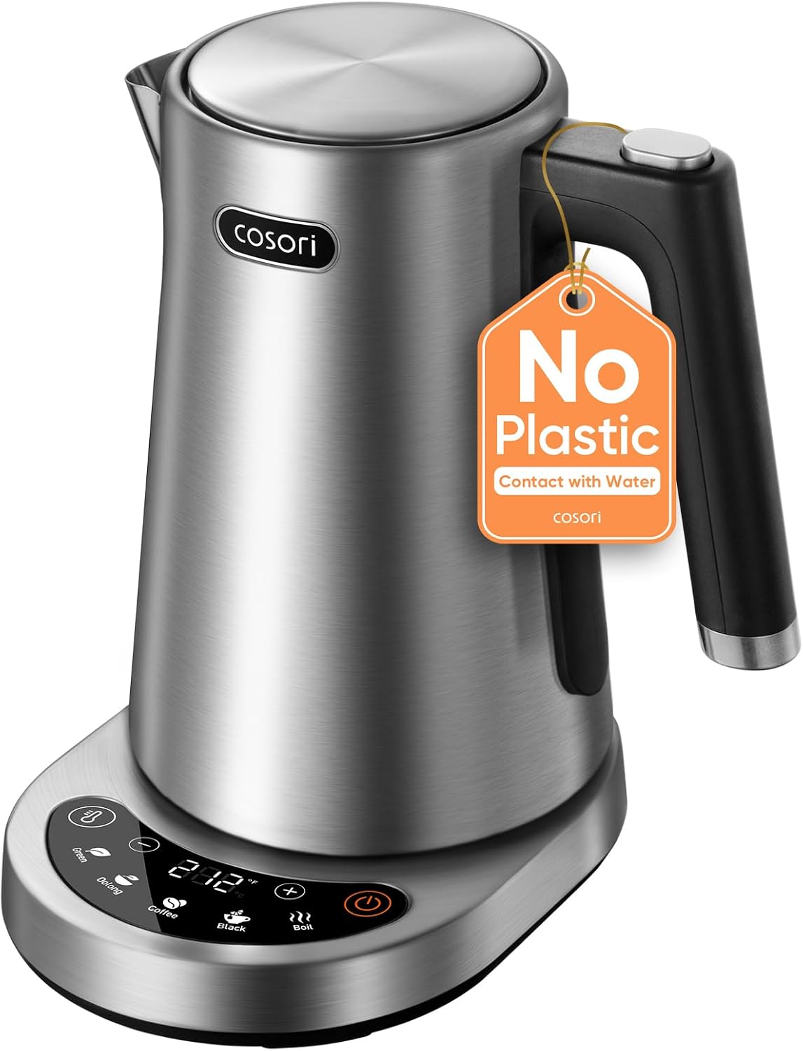 Stainless Steel Electric Kettle with Temperature Control, 1.7L