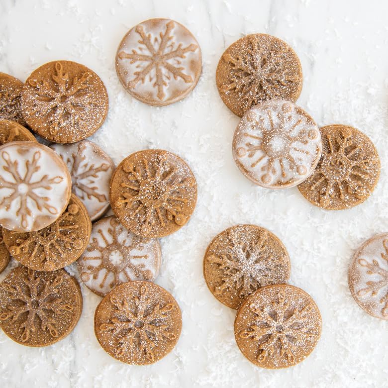 Snowflake Cookie Stamps (Set of 3), Sturdy Cast Aluminium Cookie Stamp Set – alternate view