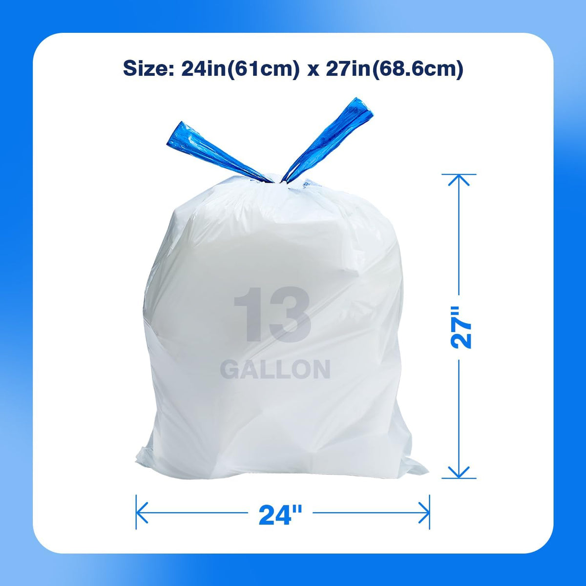 300 Count Tall Kitchen Drawstring Trash Bags, 13 Gallon, 100% Post-Consumer – detail