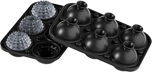 Bangp Large Ice Cube Tray for Whiskey,Perfect Etched Ice Cubes, Big Ice Cube Mold for Cocktails,Whiskey (Etched Sphere)