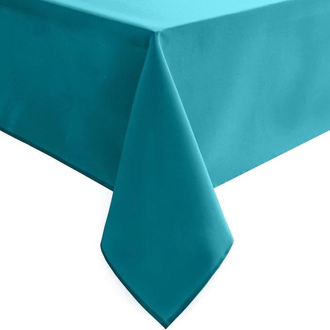 Tablecloth Rectangle 70 x 90 Inch Turquoise Water Resistant Polyester