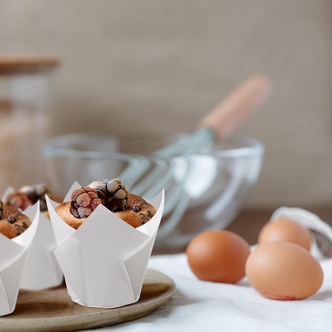 Baking Cups, 200 Count Brown Tulip Paper Liners for Cupcakes and Muffins