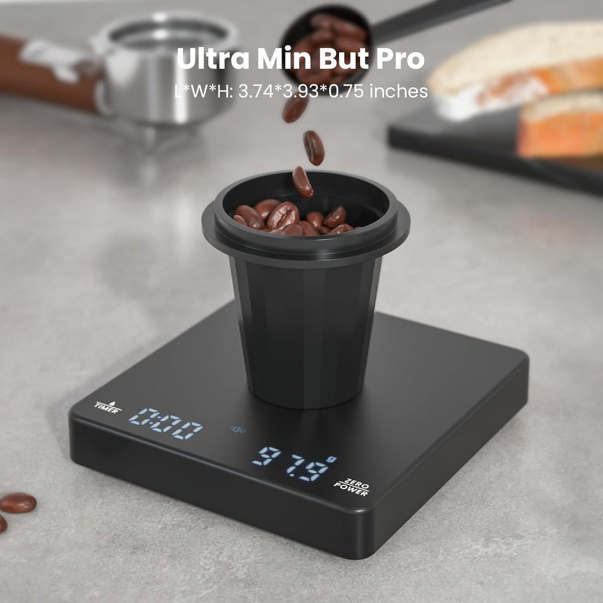 S1 Mini Espresso Coffee Scale with Timer, 2kg/0.1g – detail
