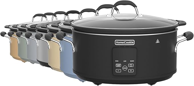 HOMECOOKIN Slow Cooker, Extra Large 10 Quart Digital Programmable Slow Cookers with Timer, Dishwasher Safe Glass Lid & Crock, Kitchen Appliance for Families and Gatherings, Oatmeal