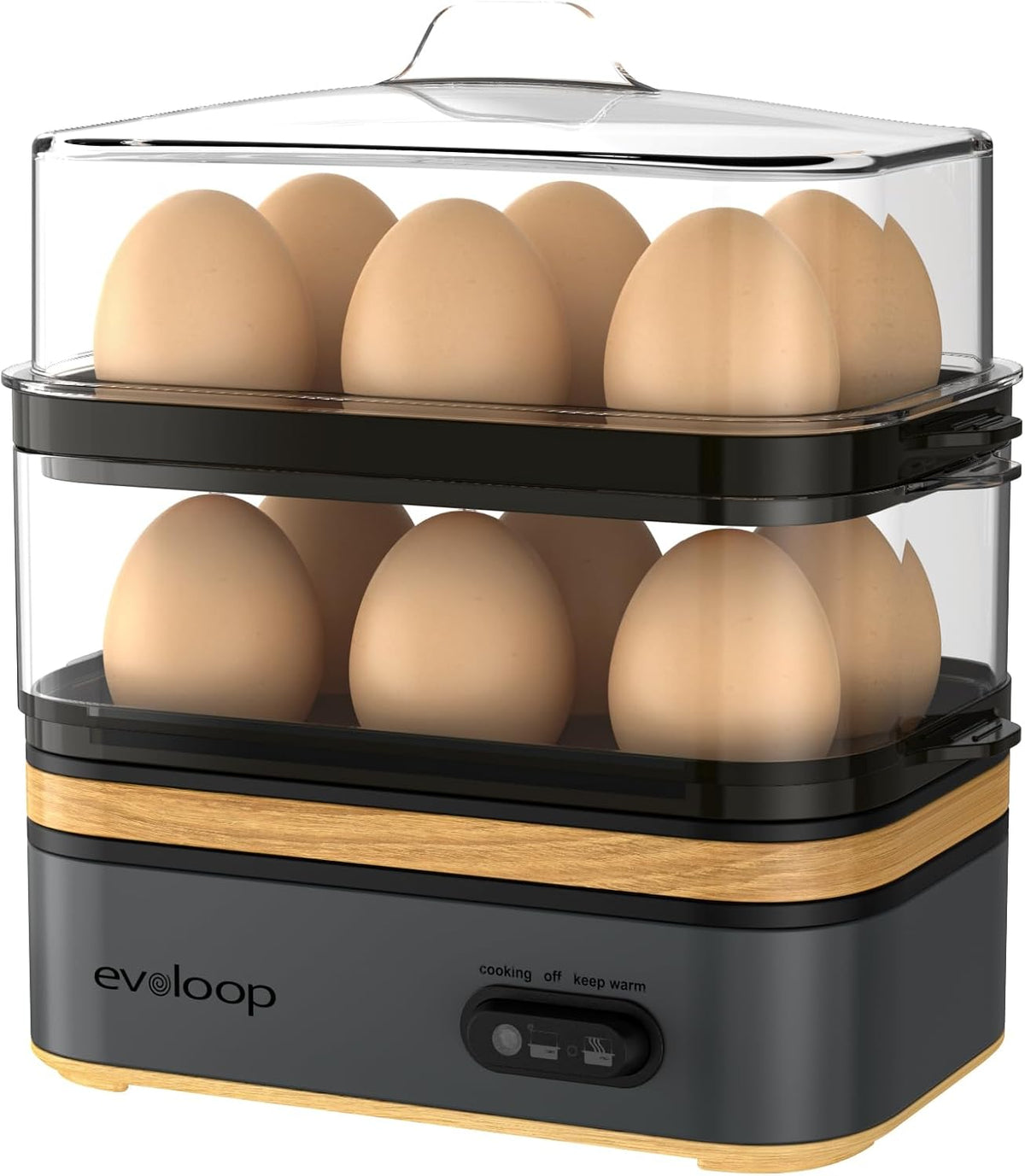 Rapid Egg Cooker Electric 12 Eggs Capacity, Soft, Medium, Hard Boiled, Poached