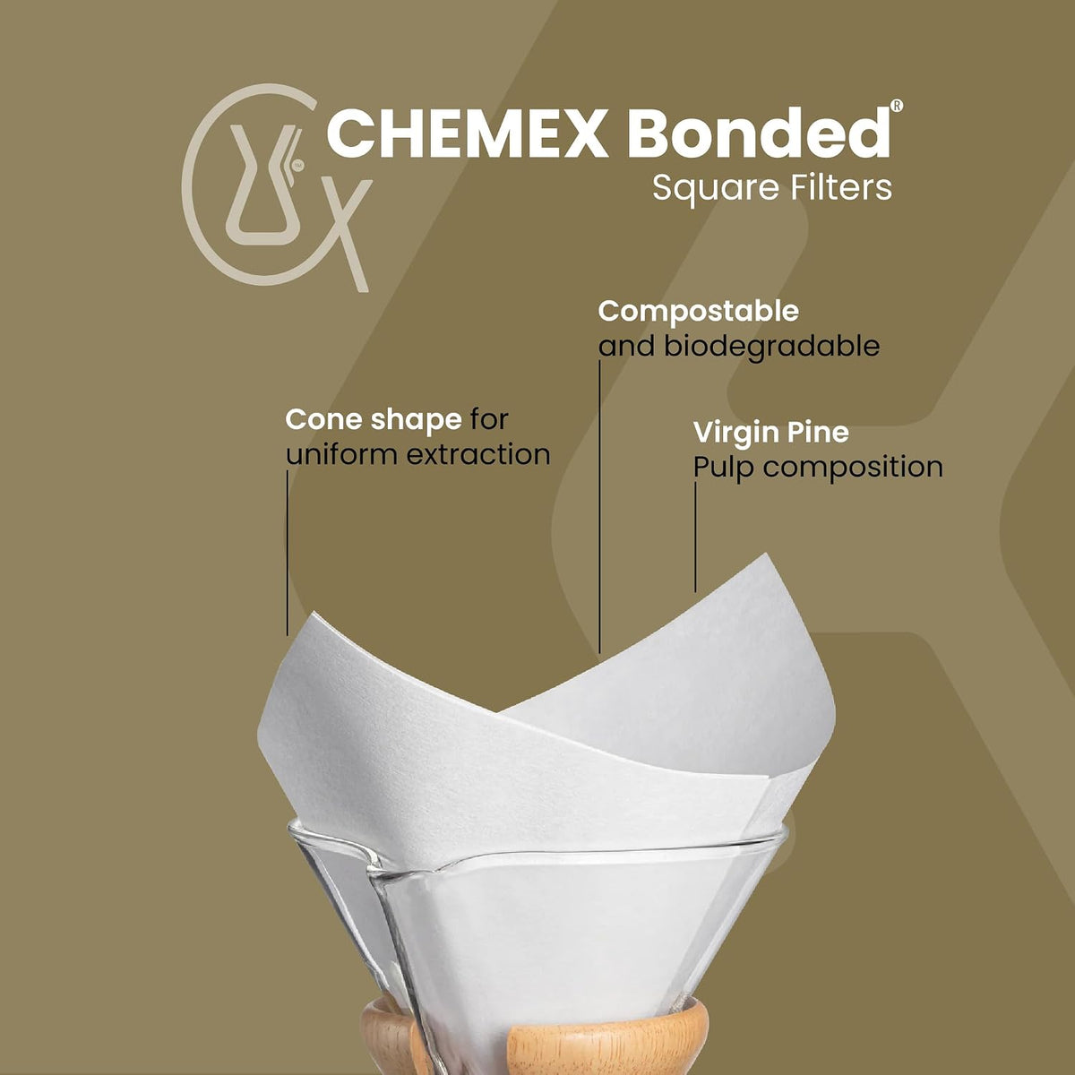 Bonded Filter - Square - 100 ct - 2 Pack - Exclusive Packaging – detail