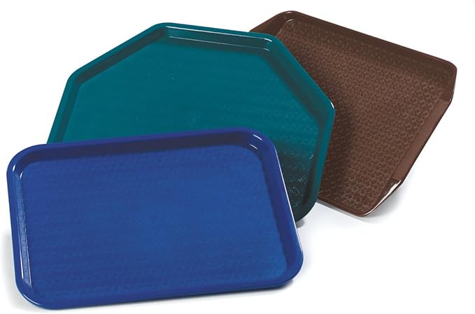 Carlisle FoodService Products Cafe Plastic Fast Food Tray, 14" x 18", Beige, (Pack of 12)