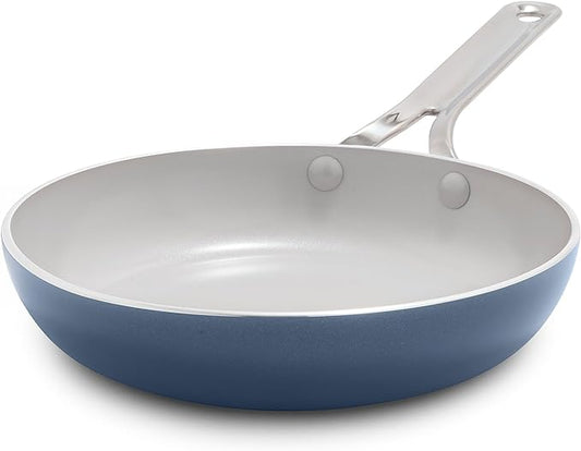 GreenPan Nova 8" Frying Pan Skillet, Oprah’s Favorite Things 2024, Ceramic Nonstick Cookware, PFAS Free, Toxin-Free, Induction Suitable, Dishwasher & Oven Safe, Durable, Easy Clean, Ocean Blue
