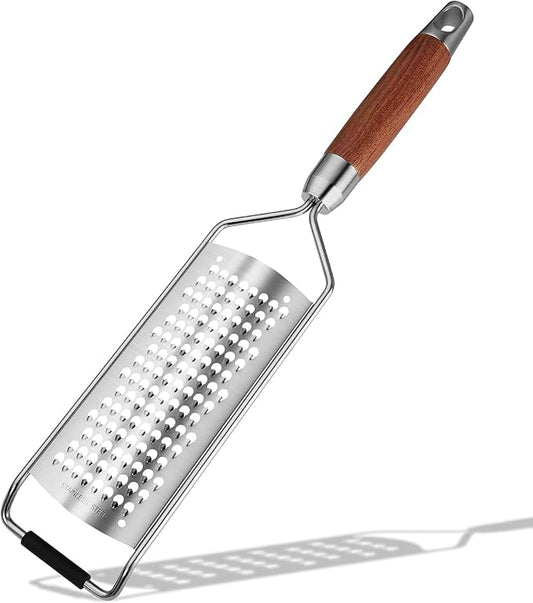 KULUNER Professional-Grade Lemon Zester with Fine Blades, Lightweight Cheese/Vegetable Grater, Solid Wood Handle Design - Rust-Resistant, Durable, Essential Kitchen Tool （B2）