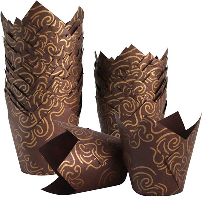 Baking Cups - 150 Count Tulip Paper Cupcake Liners, Grease-Proof