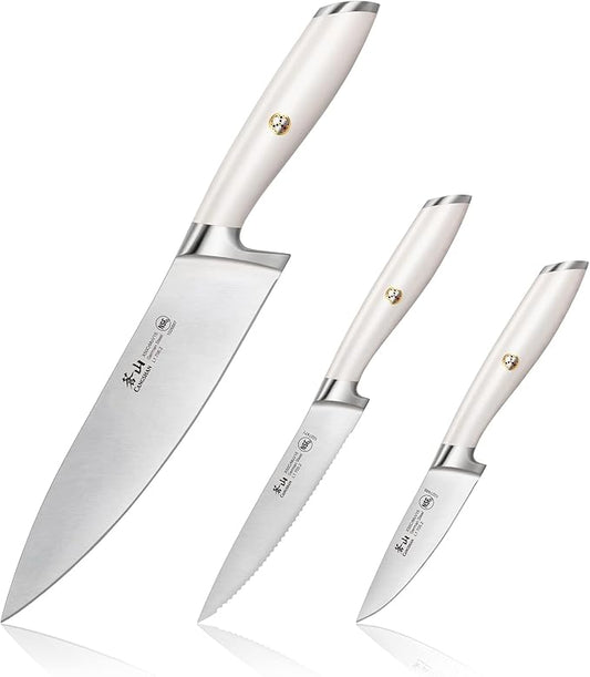 Cangshan L1 Series 3-Piece Starter Knife Set, Forged German Steel, White, 1026924