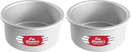 Fat Daddio's Anodized Aluminum Round Cake Pans, 2 Piece Set, 6 x 3 Inch