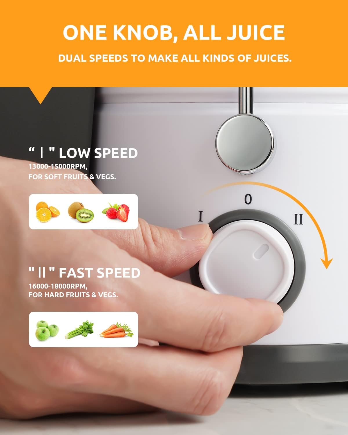 800W Juicer Machine, 3" Wide Chute for Whole Fruits & Vegs – alternate view