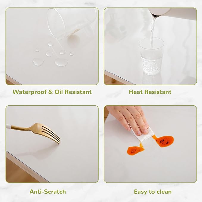 38 x 72 Inch Clear Table Cover Protector, Clear Table Protector for Dining Room Table, 1.5mm Plastic Table Cover, Waterproof Table Pad for Kitchen, Office