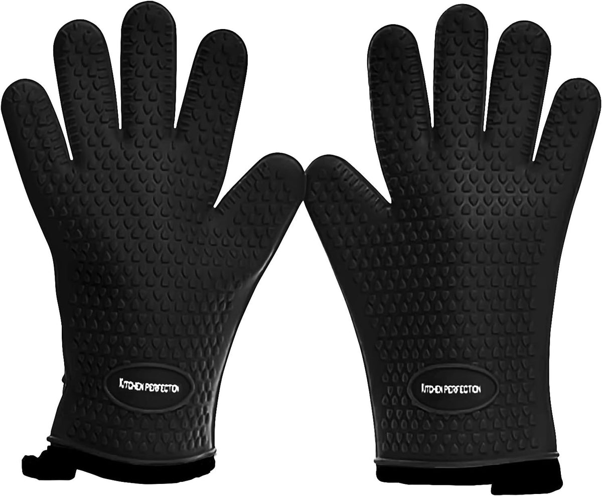 Silicone Smoker BBQ Gloves - Heat Resistant Oven Mitts
