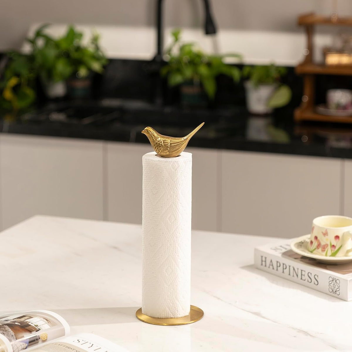 Luxurious Gold Paper Towel Holder Countertop, Brass Paper Towel Holder – set view