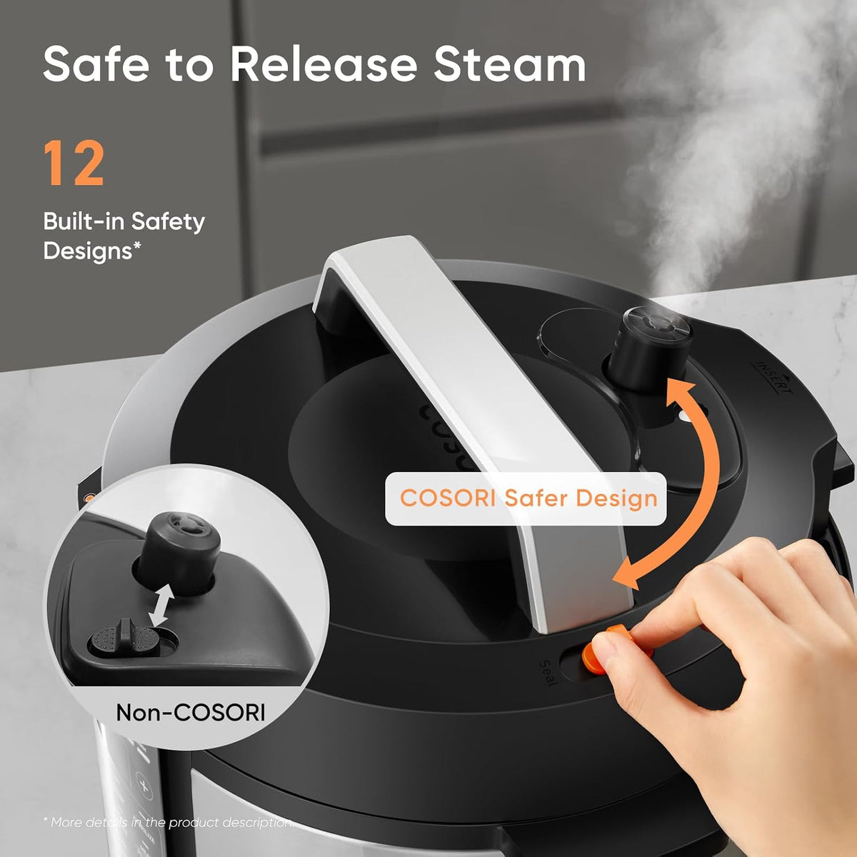 Pressure Cooker 6QT, 9-in-1, Ceramic Coating Pot, 12 Safety Features – alternate view