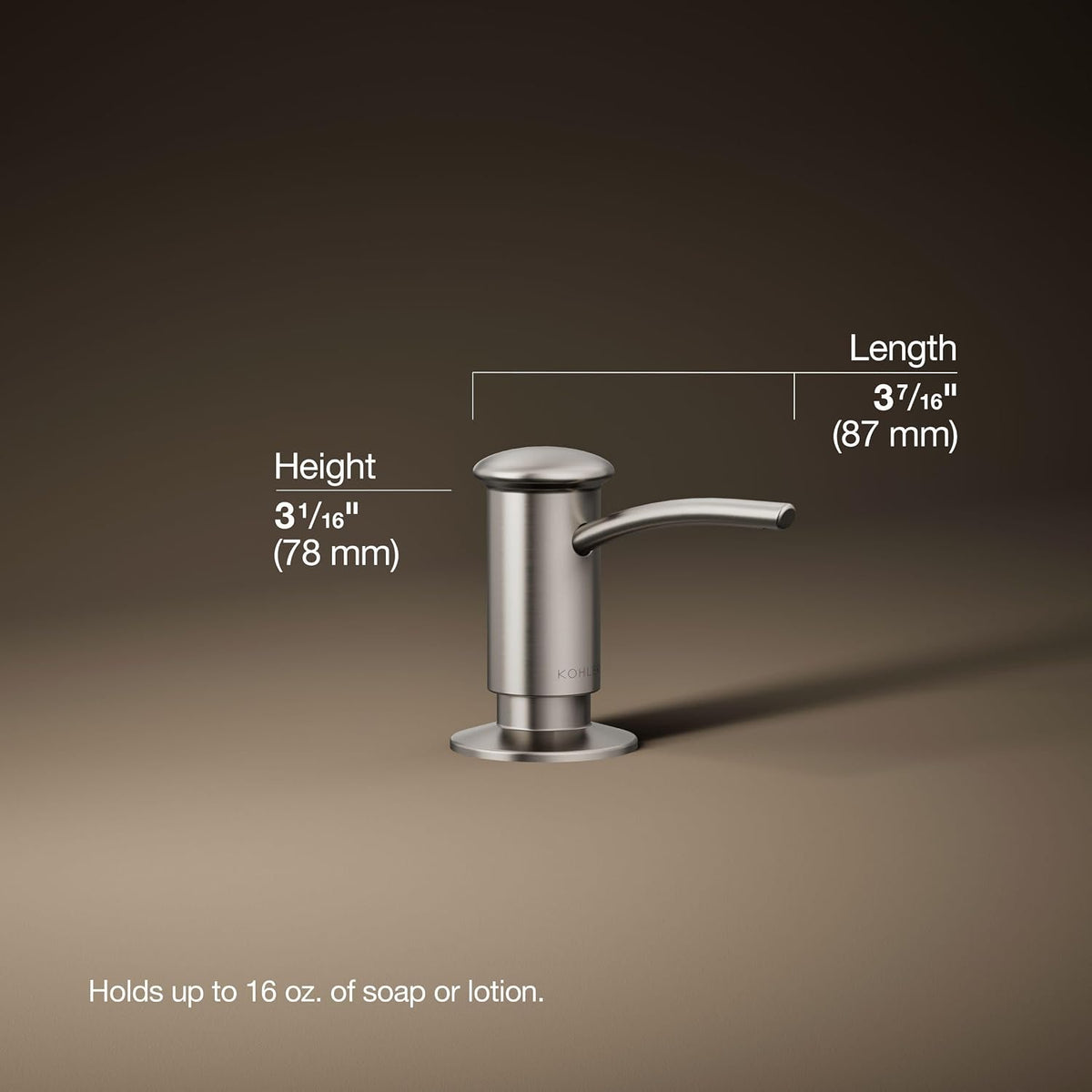 1895-C-VS Kitchen Sink Soap Dispenser with Contemporary Design, Store Liquid – close-up